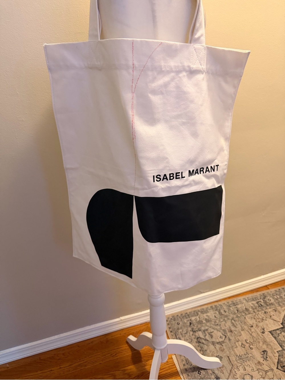 Isabel Marant White and Black Graphic Canvas Tote - large size - Picture 2 of 3